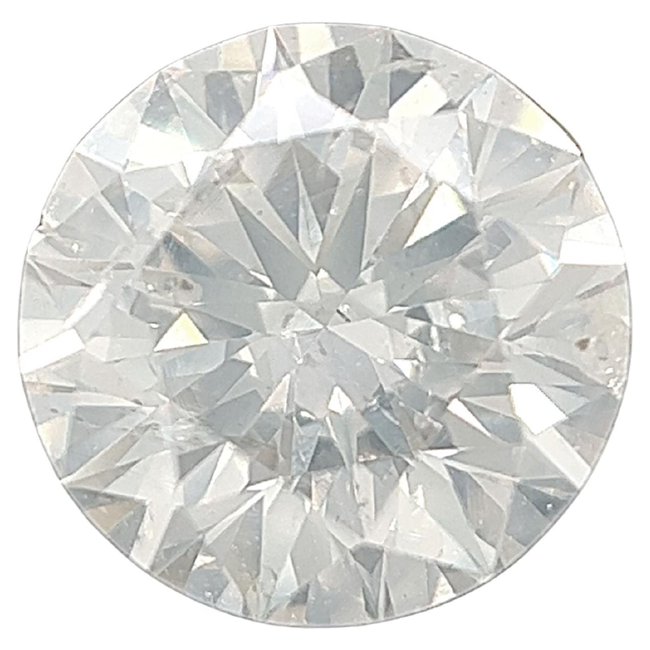 Diamant rond de taille excellente de 1,72 carat de couleur H et de pureté I1, certifié par le GIA