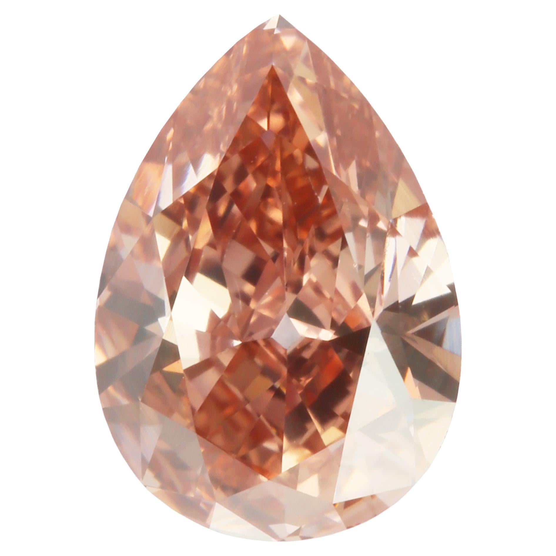 GIA Certified - 1.72 Carats Fancy Intense Orangy Pink Diamond For Sale