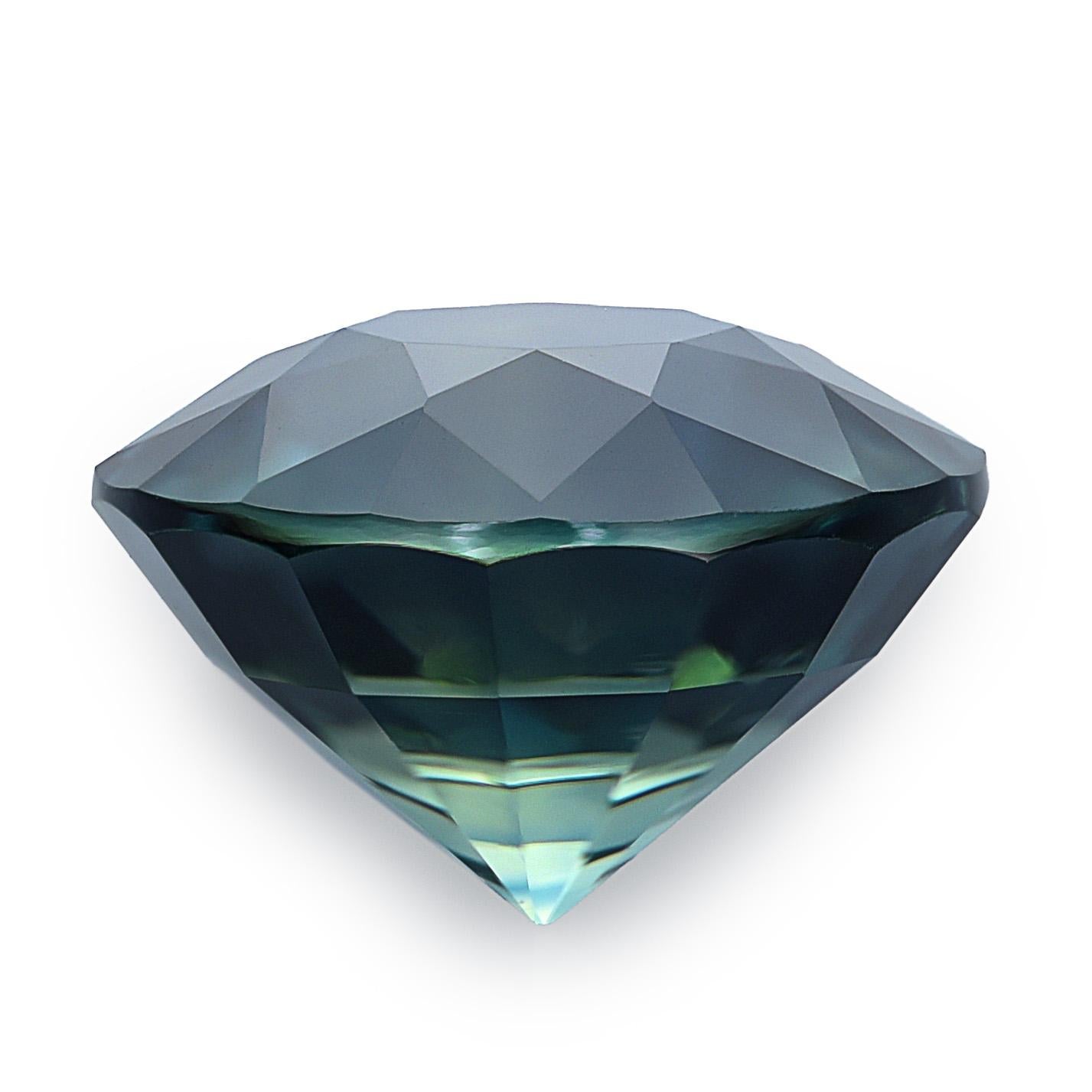 GIA Certified 1.72 Carats Unheated Green Blue Sapphire In New Condition For Sale In Los Angeles, CA