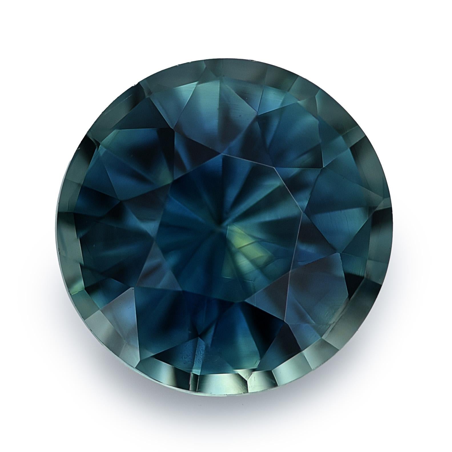 Women's or Men's GIA Certified 1.72 Carats Unheated Green Blue Sapphire For Sale