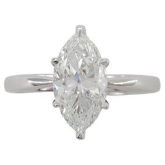 Solitärring, GIA-zertifizierter 1,72 Karat Diamant im Marquise- Brillantschliff