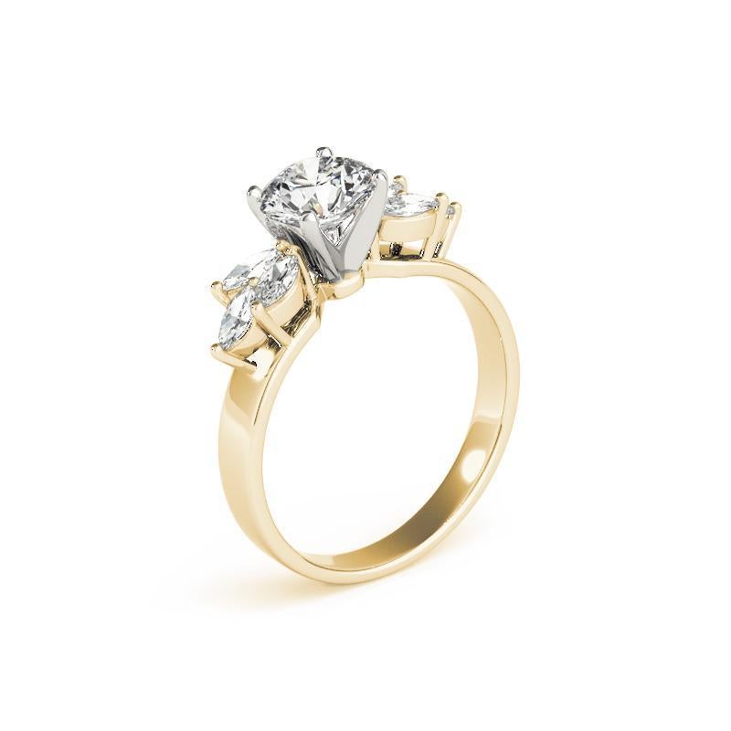 Women's GIA Certified 1.72ct Round & Marquise Cluster Multi-Stone Diamond Ring For Sale