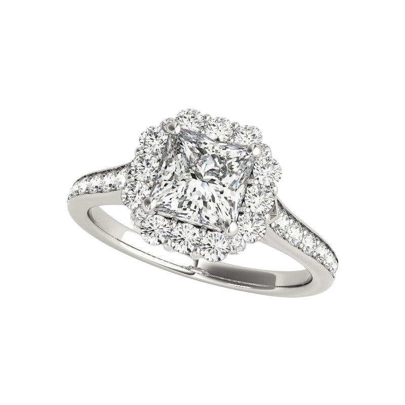 GIA Certified 1.73 Carat Princess Square Halo Basket Diamond Ring