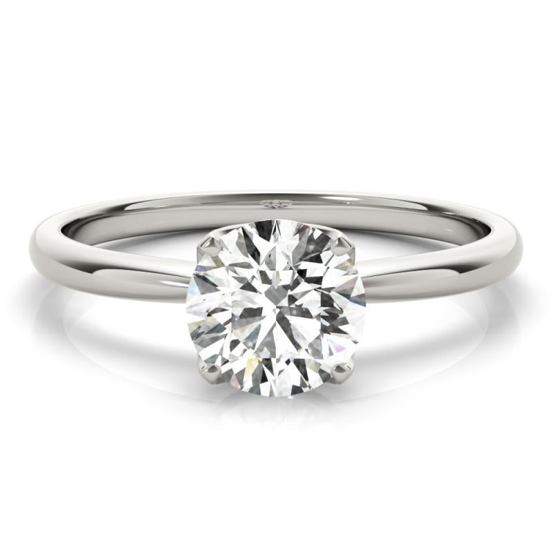 Bague en diamant certifié GIA de 1,73 carat solitaire rond Tulip Pave Neuf - En vente à New York, NY
