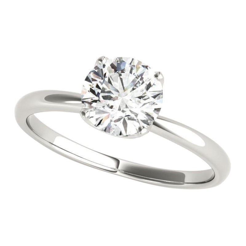 Bague en diamant certifié GIA de 1,73 carat solitaire rond Tulip Pave