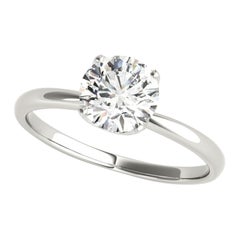 GIA Certified 1.73 Carat Round Solitaire Tulip Pave Diamond Ring