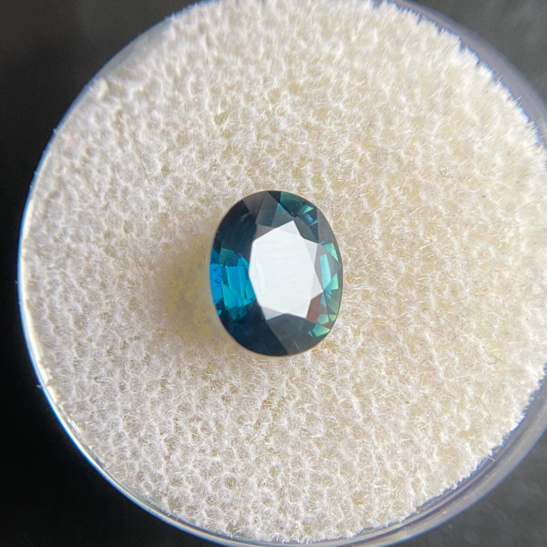 GIA Certified 1.73 Carat Untreated Deep Blue Sapphire Oval Cut Unheated Rare Gem 5