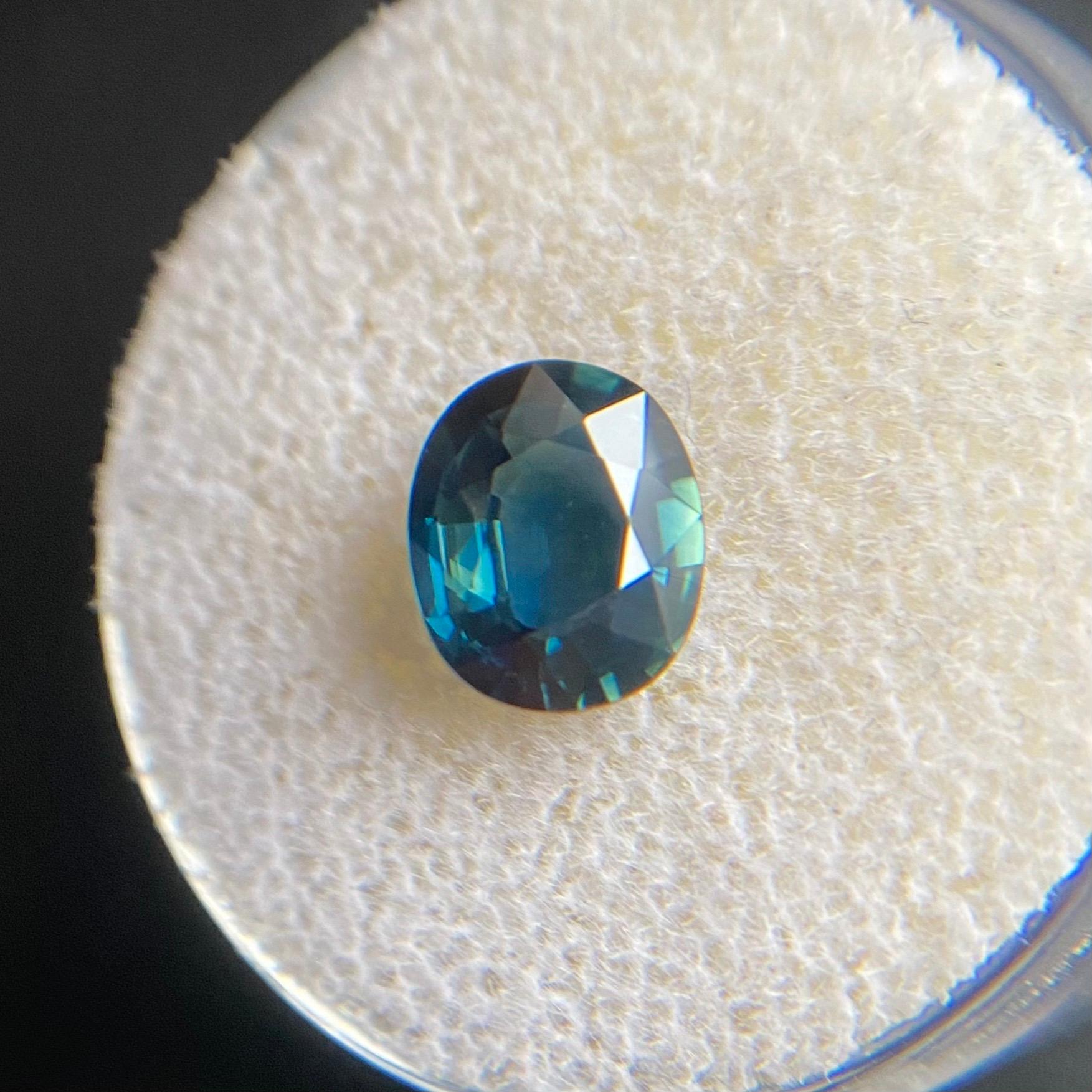 GIA Certified 1.73 Carat Untreated Deep Blue Sapphire Oval Cut Unheated Rare Gem In New Condition In Birmingham, GB