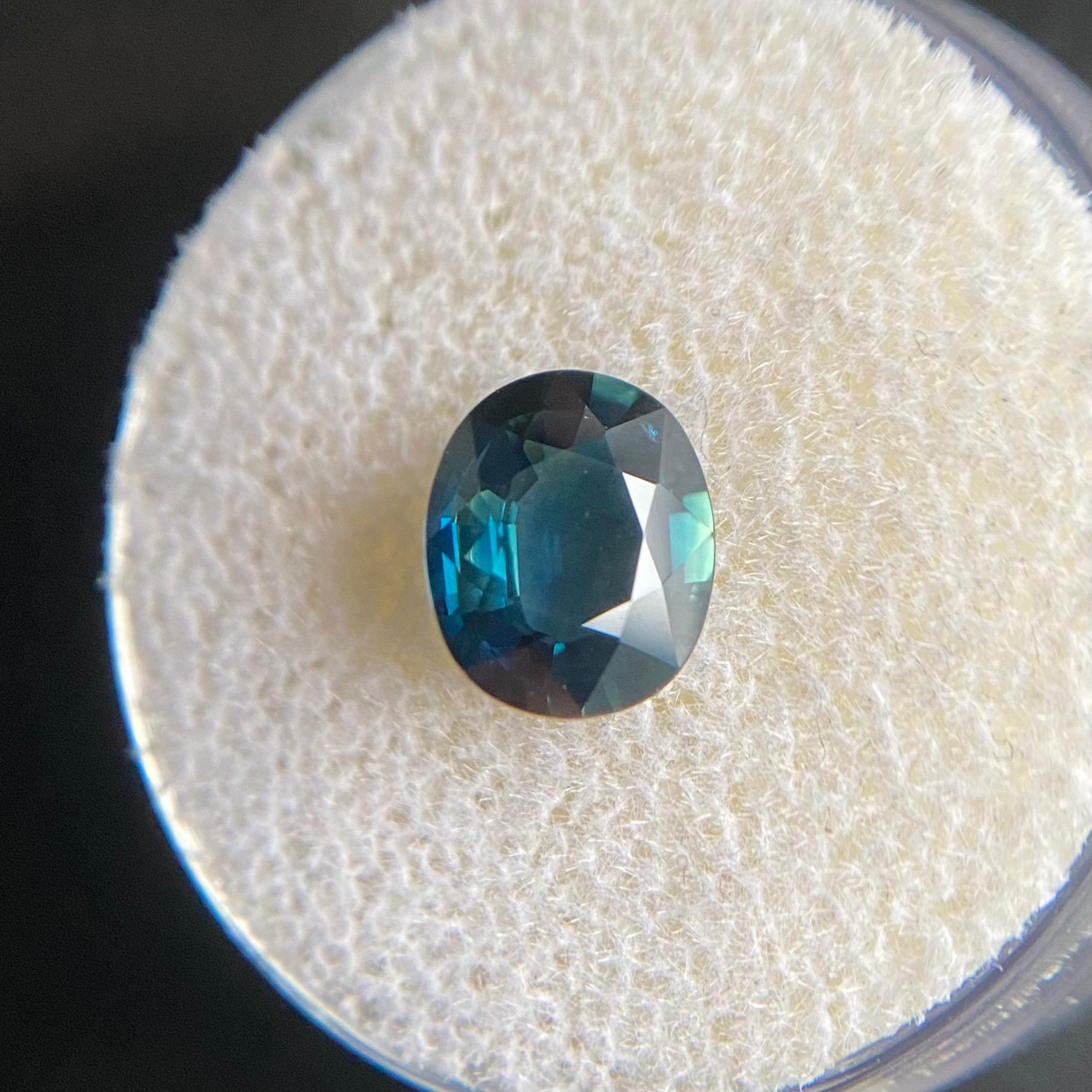 GIA Certified 1.73 Carat Untreated Deep Blue Sapphire Oval Cut Unheated Rare Gem 1