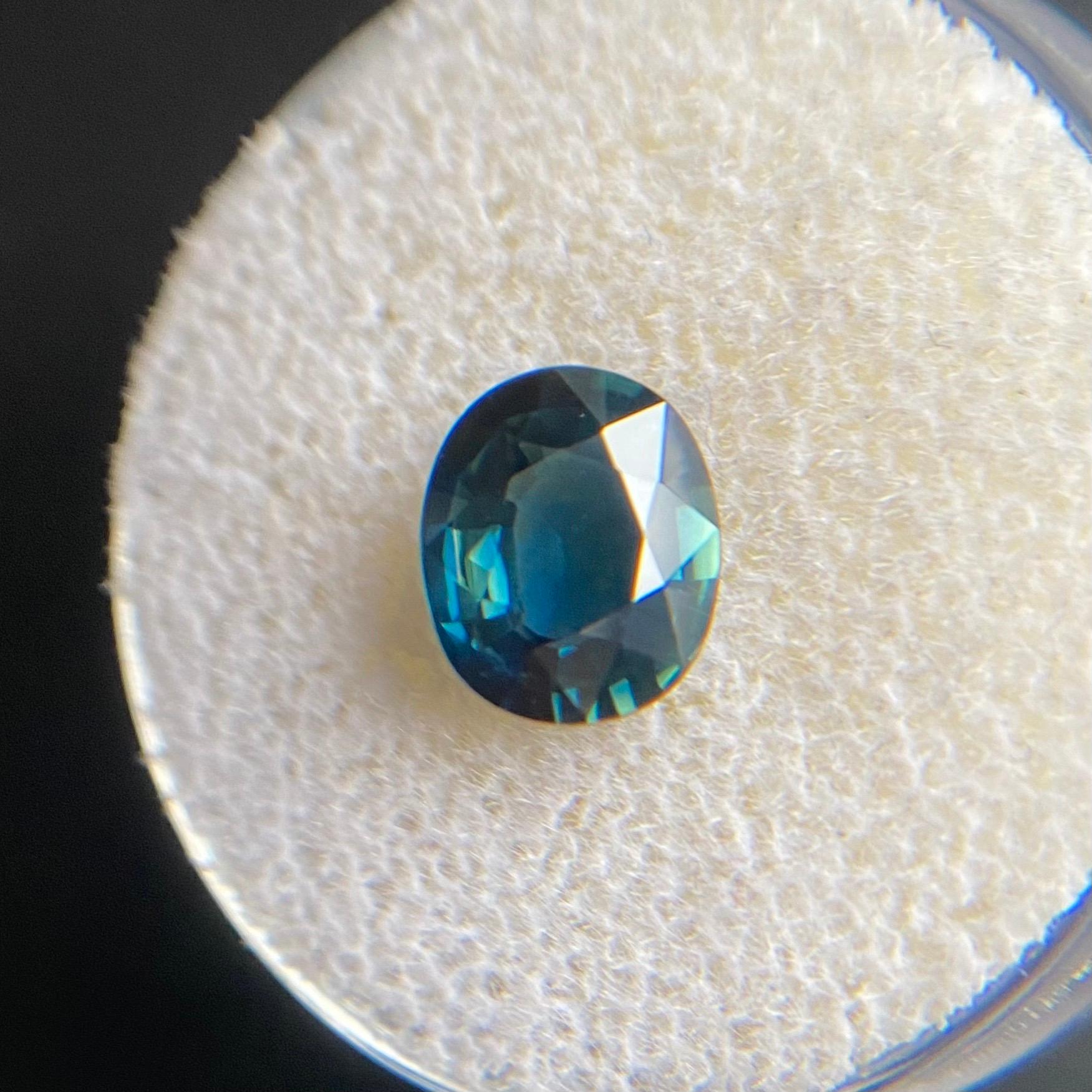 GIA Certified 1.73 Carat Untreated Deep Blue Sapphire Oval Cut Unheated Rare Gem 3
