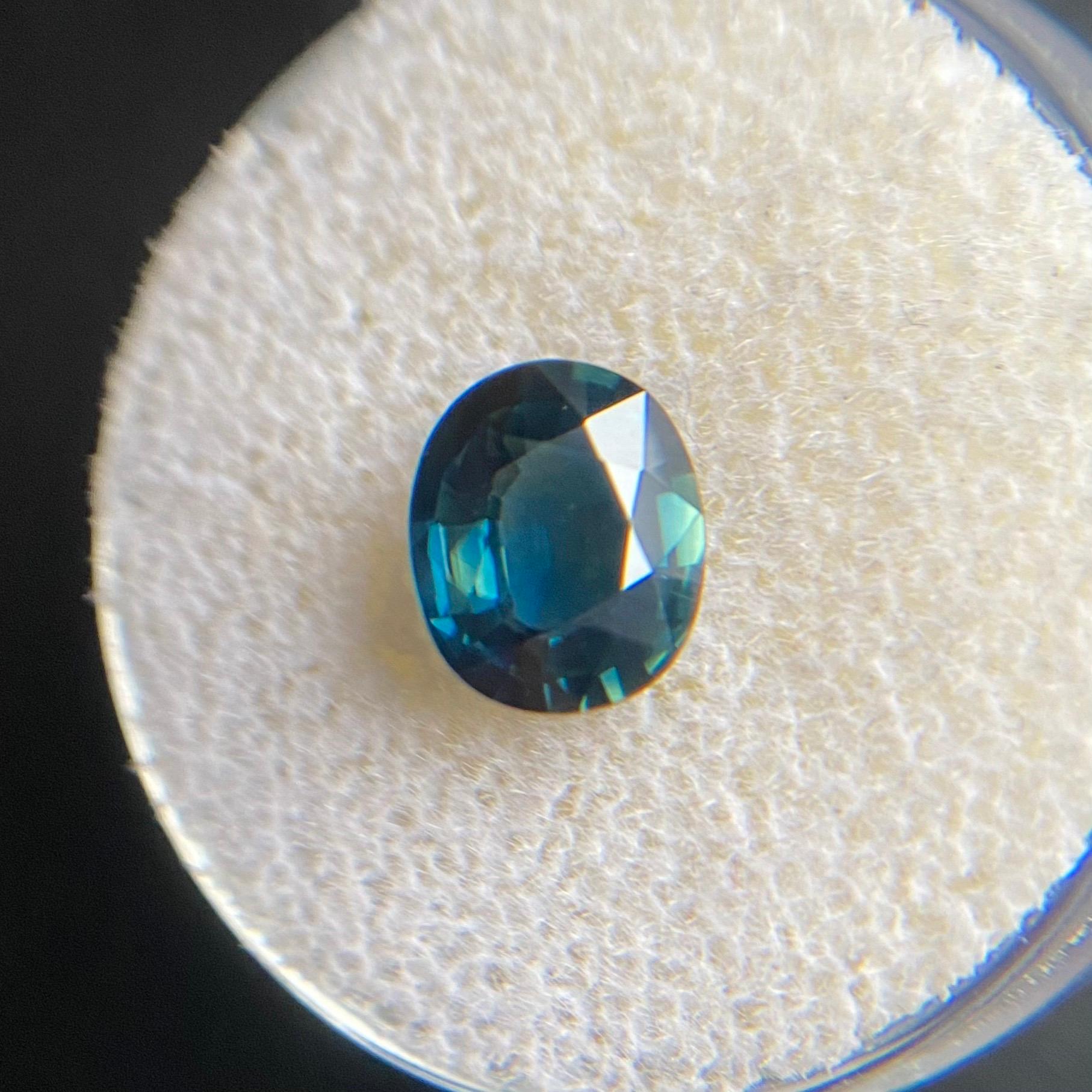 GIA Certified 1.73 Carat Untreated Deep Blue Sapphire Oval Cut Unheated Rare Gem 4