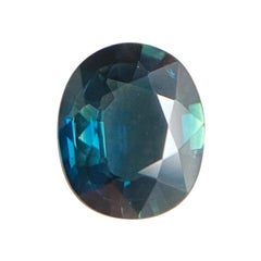 GIA Certified 1.73 Carat Untreated Deep Blue Sapphire Oval Cut Unheated Rare Gem