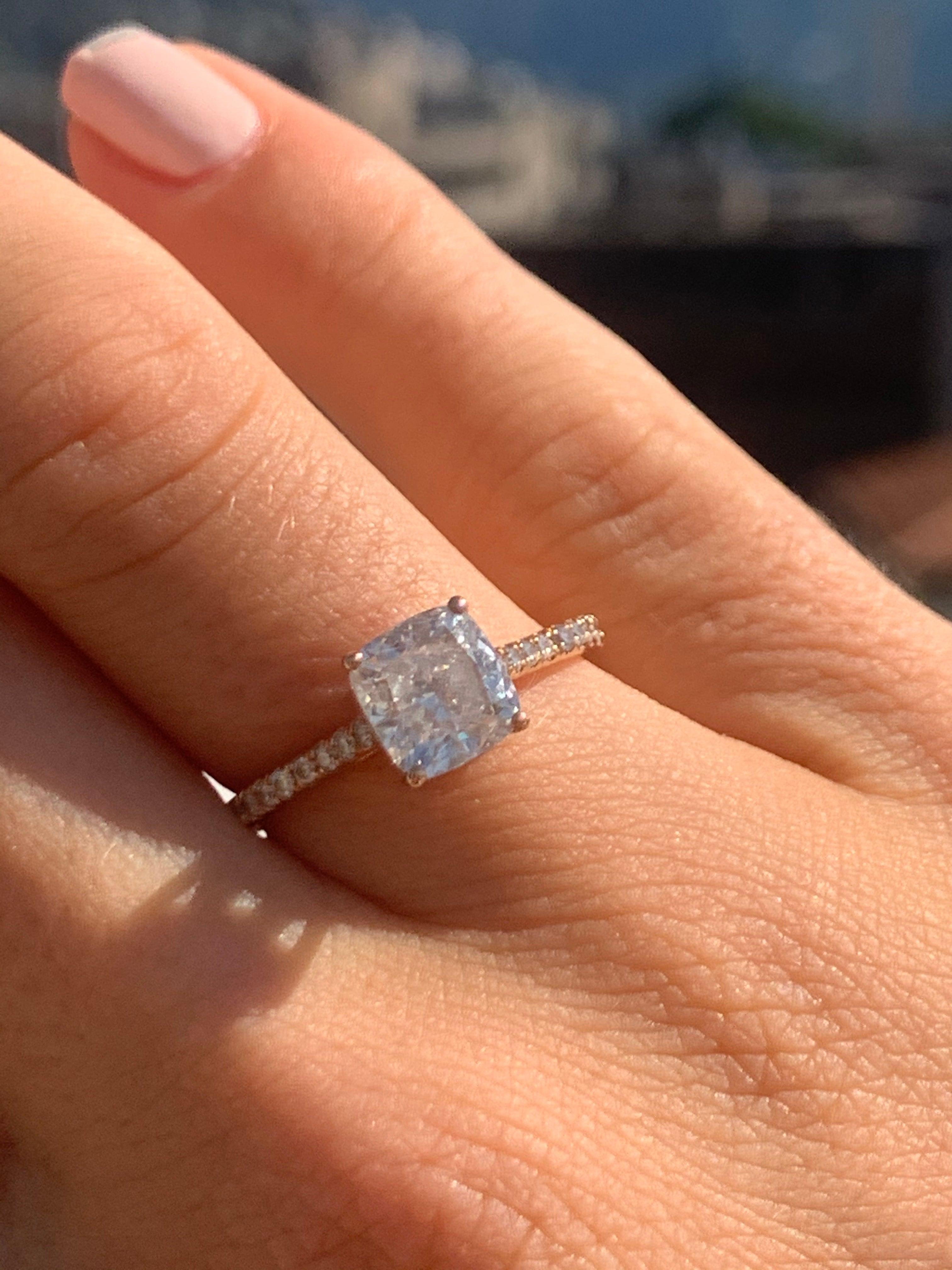 For Sale:  GIA Certified 1.74 Carat Cushion Cut Diamond Engagement Ring 3