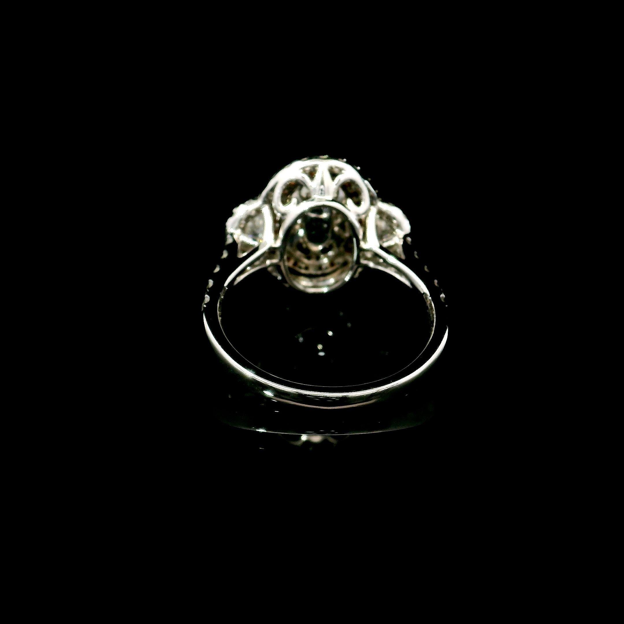 da uomo o donna Anello con diamante certificato GIA da 1,74 carati, di colore giallo chiaro e verdastro, purezza SI2 in vendita