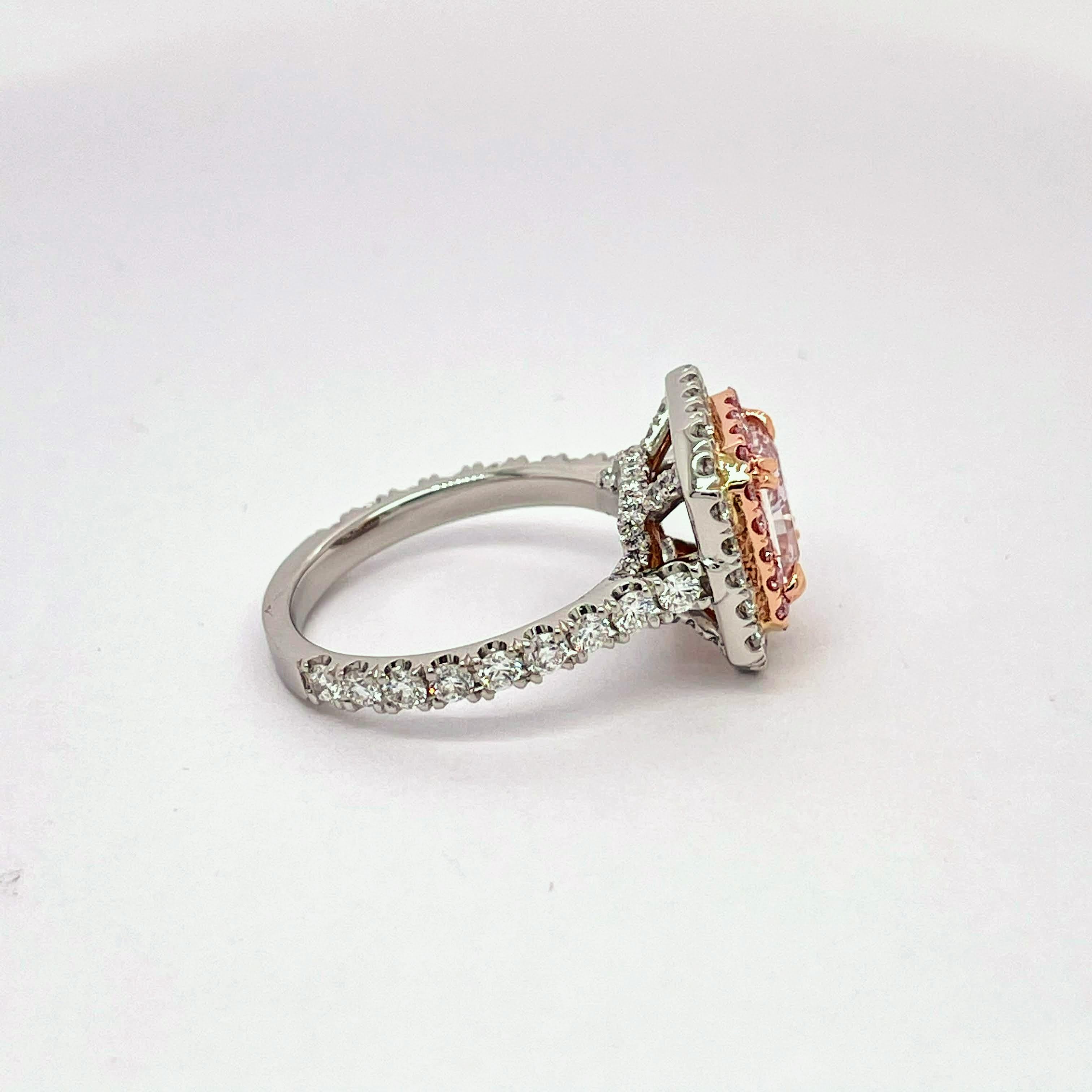 rectangle pink diamond ring