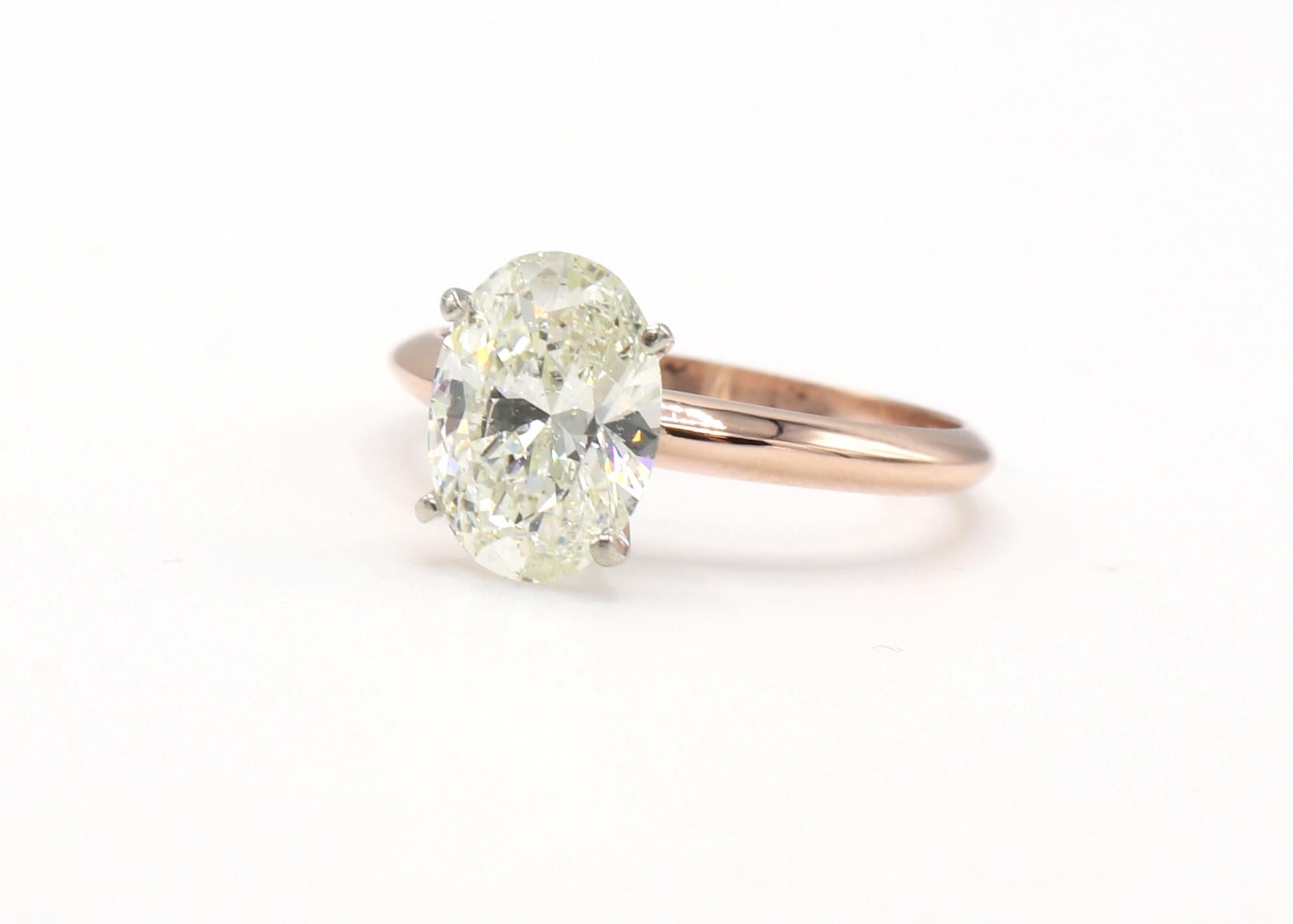 3.3 carat oval diamond ring