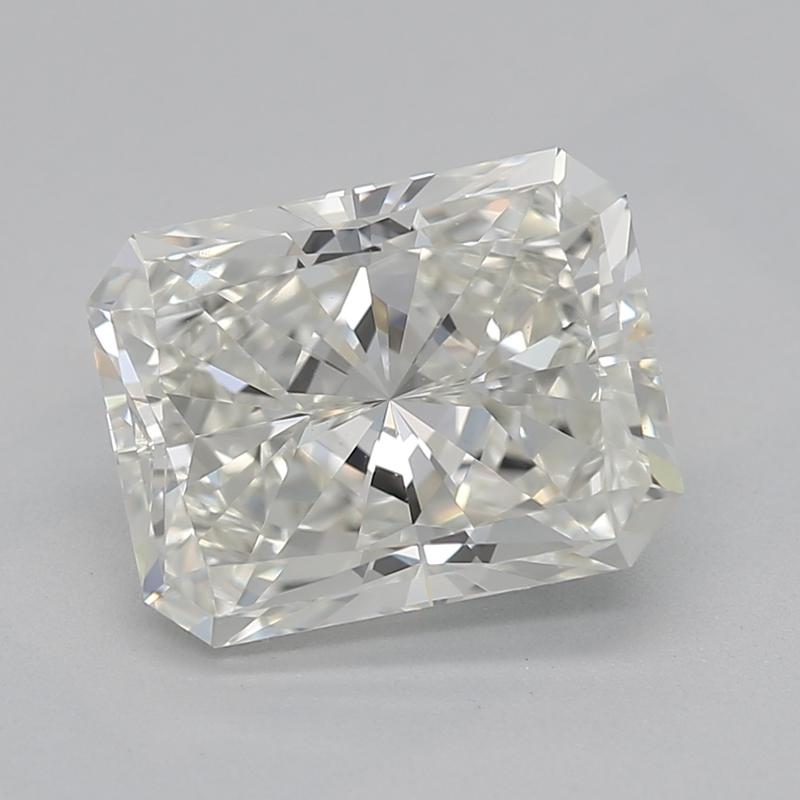 Handcrafted in New York, this exquisite diamond ring showcases a captivating radiant I VS1 1.74 center stone, brilliantly set in a classic four-prong setting that elevates its radiant beauty. The ring is elegantly adorned with shimmering tapered