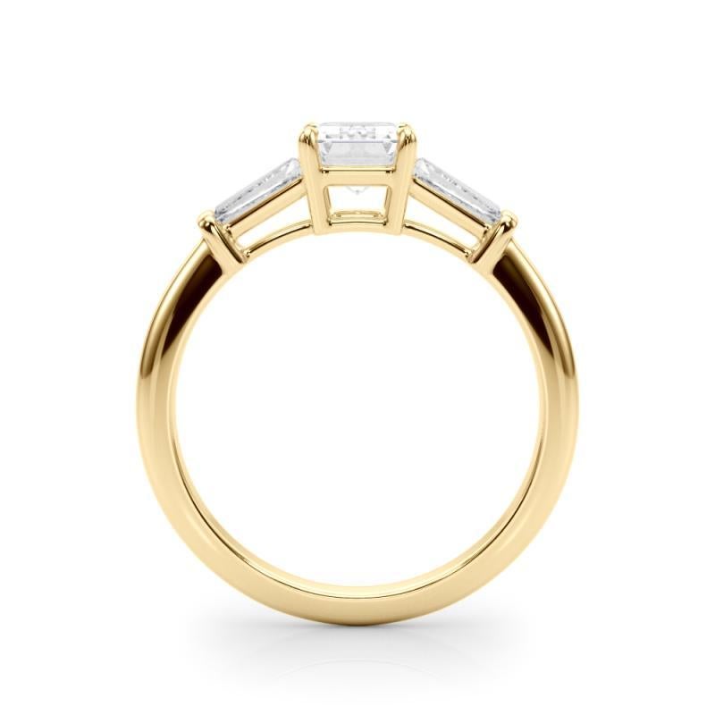 GIA Certified 1.74 Carat Radiant & Baguette Three-Stone Diamond Ring In New Condition For Sale In New York, NY