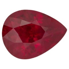 GIA Certified 1.74ct Burma Ruby Heated Pear Cut 8.43x6.42mm – Loose Gemstone