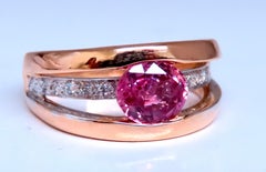 Gia Certified 1.74ct Natural Pink Sapphire Ring 18kt Gold 12411