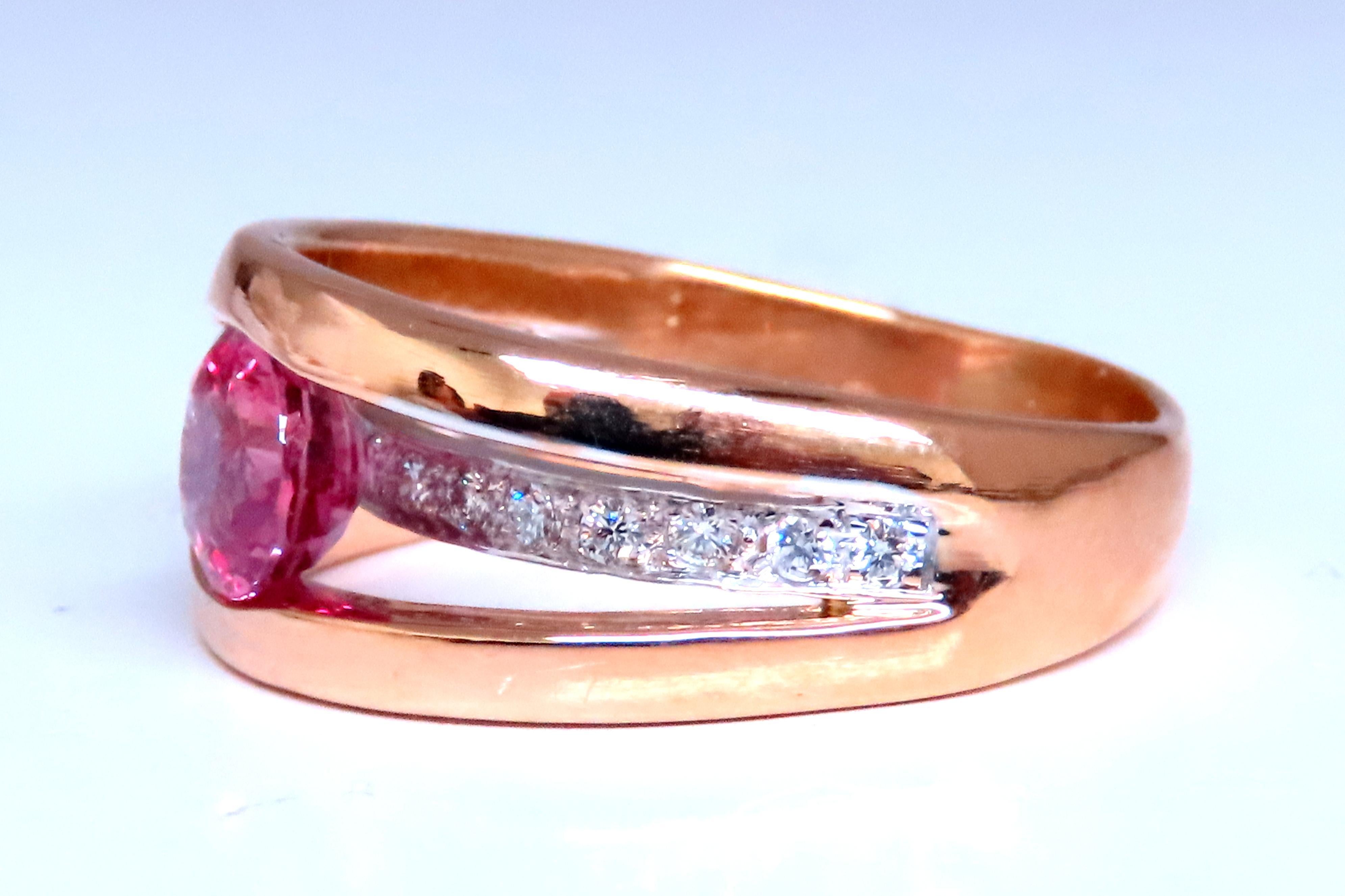 Contemporary Gia Certified 1.74ct Natural Pink Sapphire Ring 18kt Gold 12411 For Sale