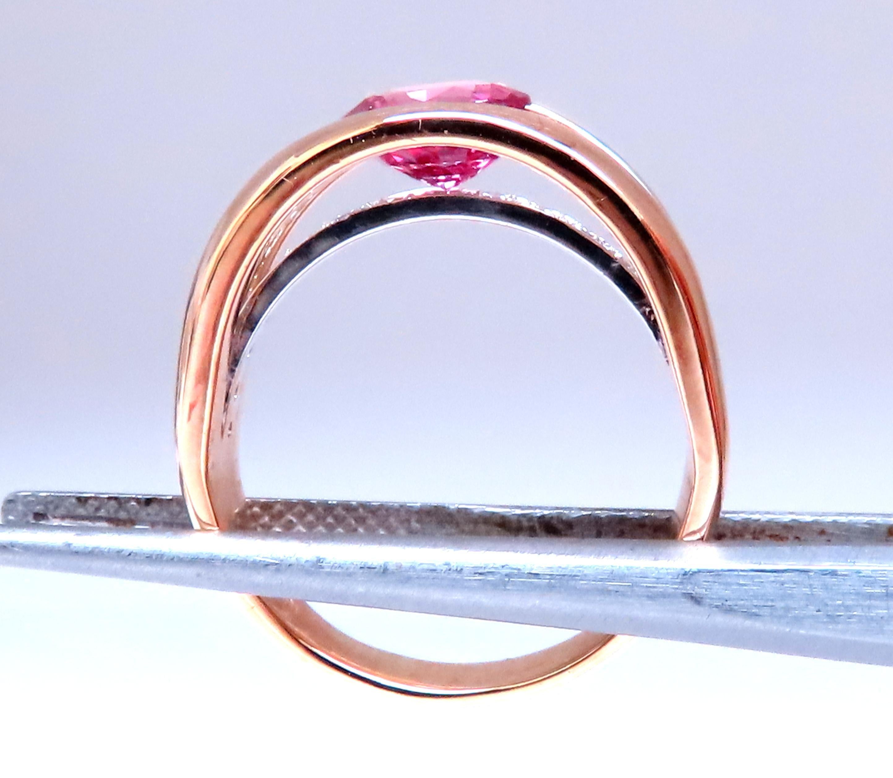 Oval Cut Gia Certified 1.74ct Natural Pink Sapphire Ring 18kt Gold 12411 For Sale