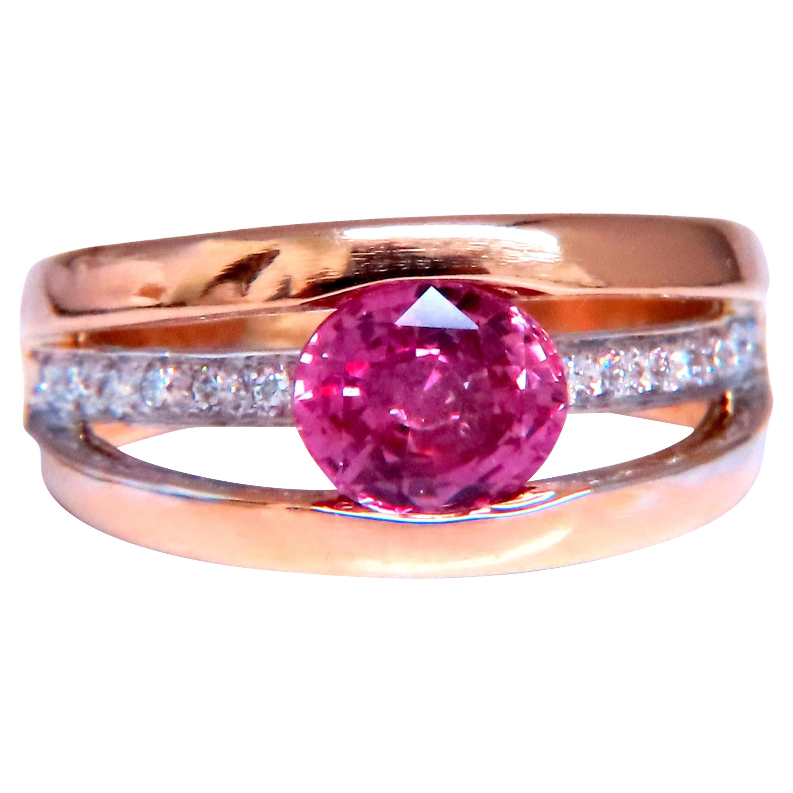 Gia Certified 1.74ct Natural Pink Sapphire Ring 18kt Gold 12411*