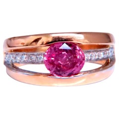 Gia Certified 1.74ct Natural Pink Sapphire Ring 18kt Gold 12411