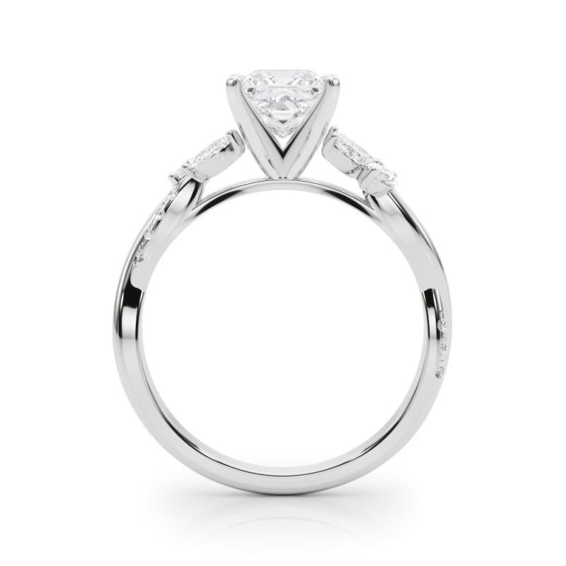 Bague en platine avec diamant certifié GIA de 1,74ct Princesse entrelacée Garden Flower Vine Neuf - En vente à New York, NY