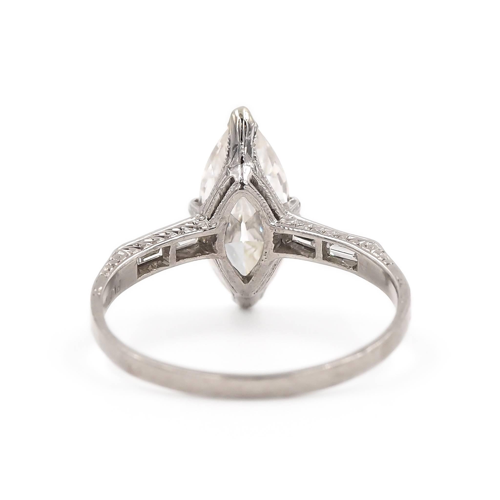 marquise art deco engagement ring