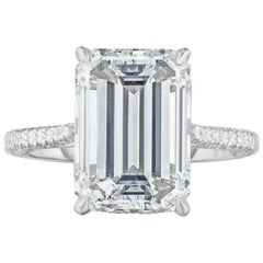 GIA Certified 1.75 Carat I VVS Diamond Long Eemerald Cut Natural Diamond Ring