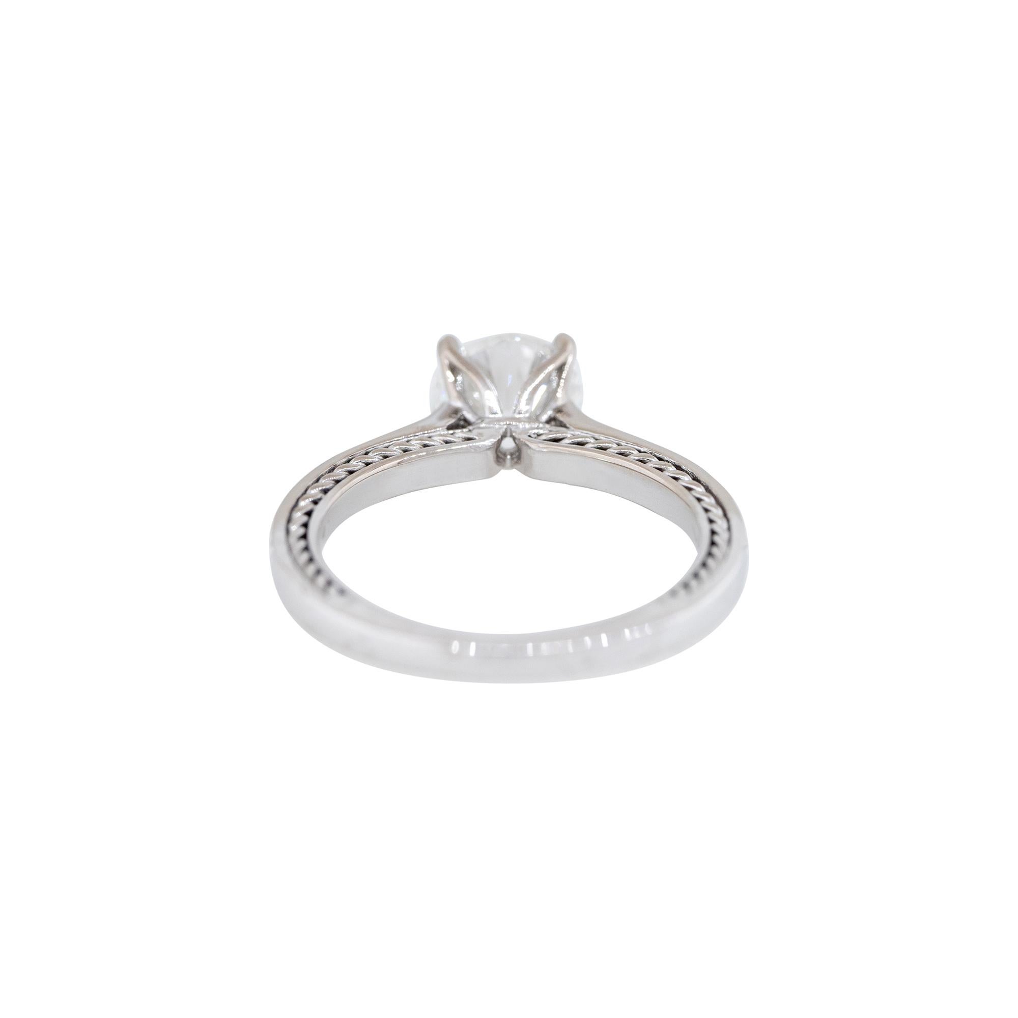 Women's GIA Certified 1.75 Carat Round Brilliant Cut Diamond Engagement Ring 18 Karat For Sale