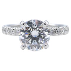 GIA Certified 1.75 Carat Round Brilliant Cut Diamond Engagement Ring