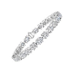 Pulsera de platino con diamantes ovalados de 17,50 quilates certificados por el GIA