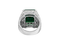AGL Certified 16.50 Carat Minor Oil Emerald Platinum Ring