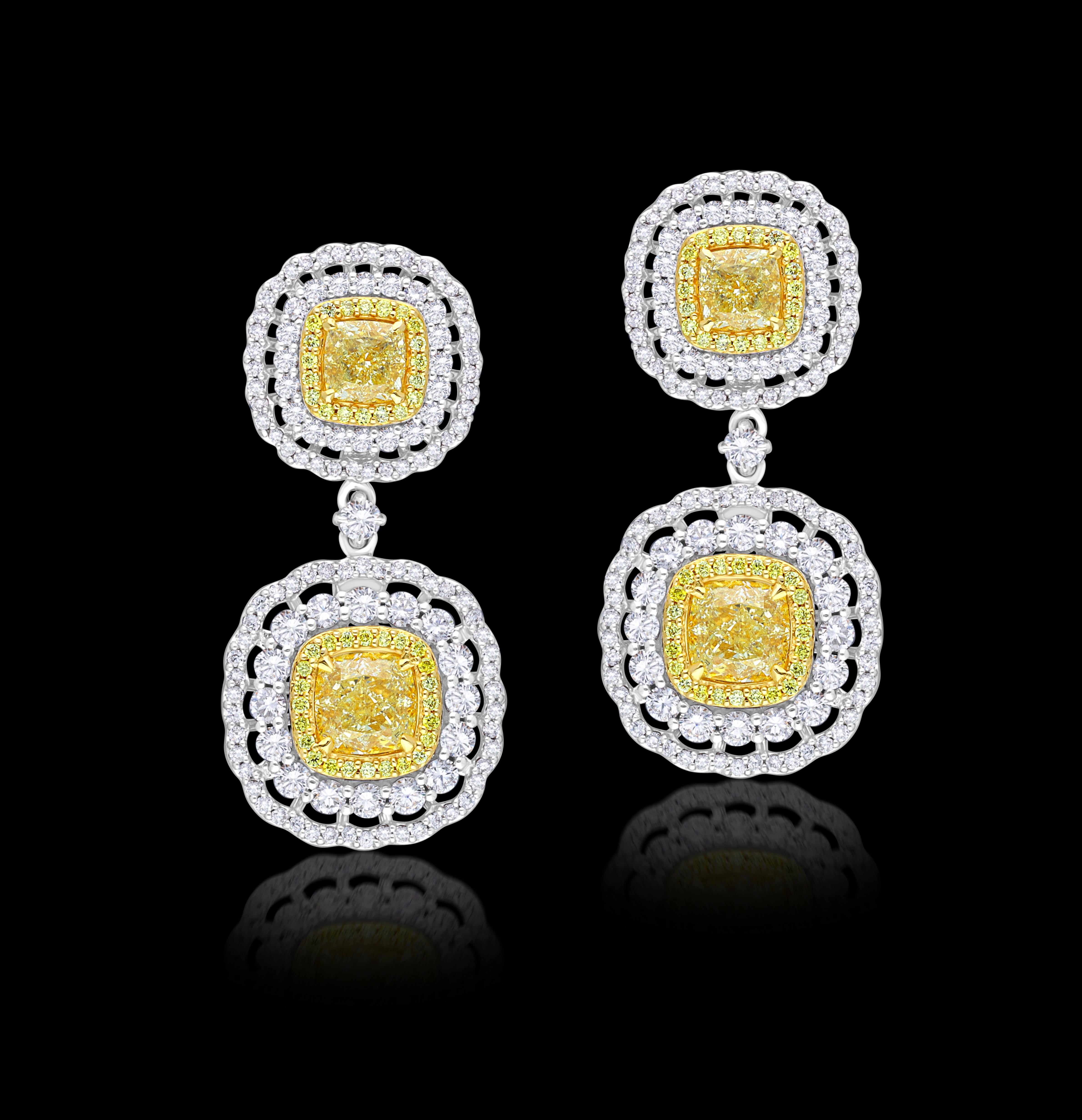 Collana di diamanti bianchi e gialli certificata GIA da 17,55 carati in oro 18k in vendita 6