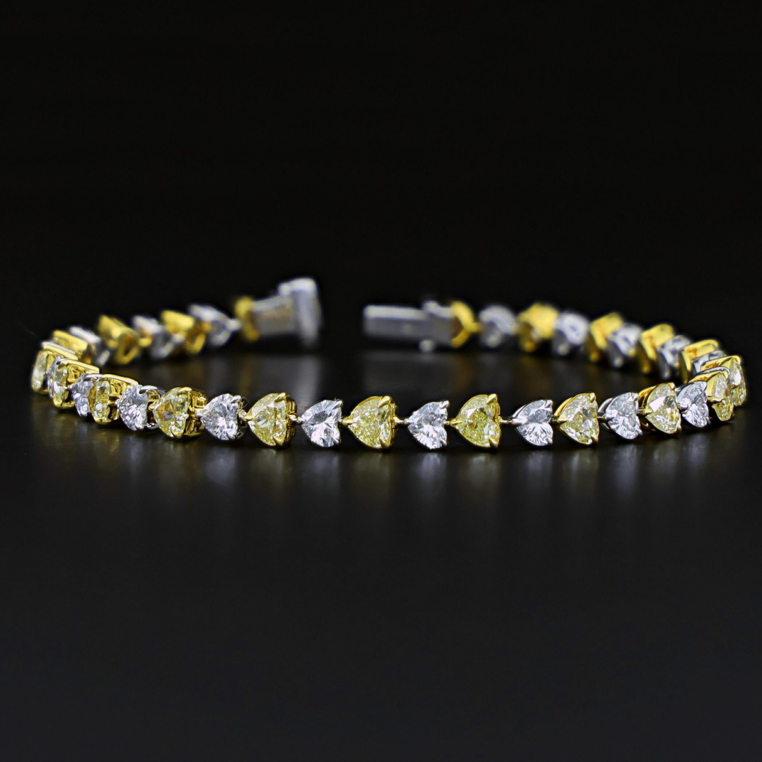 Collana di diamanti bianchi e gialli certificata GIA da 17,55 carati in oro 18k in vendita 4