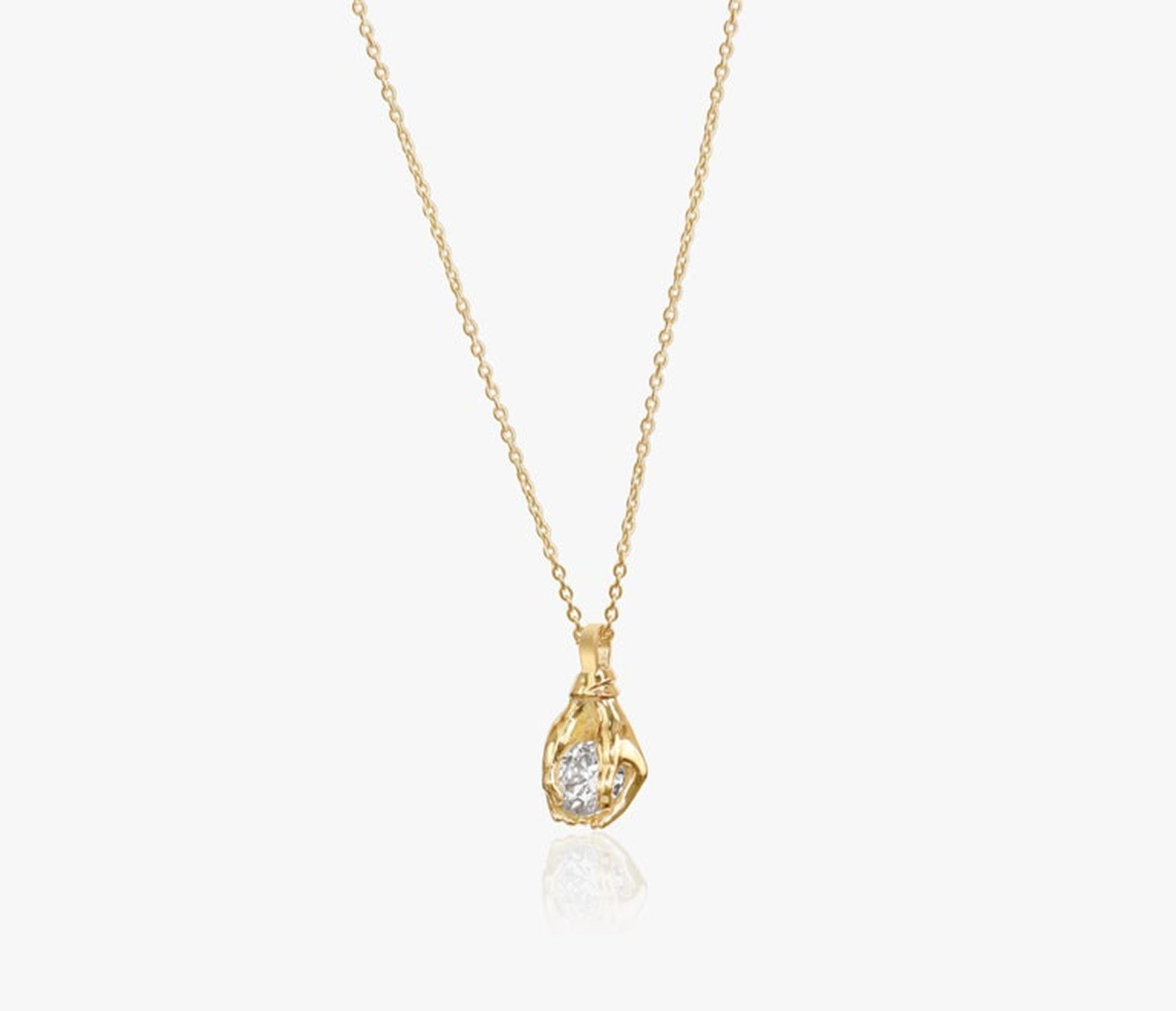 GIA Certified 1.75ct Round Diamond Solitaire Pendant Necklace in 18K Yellow Gold For Sale 1