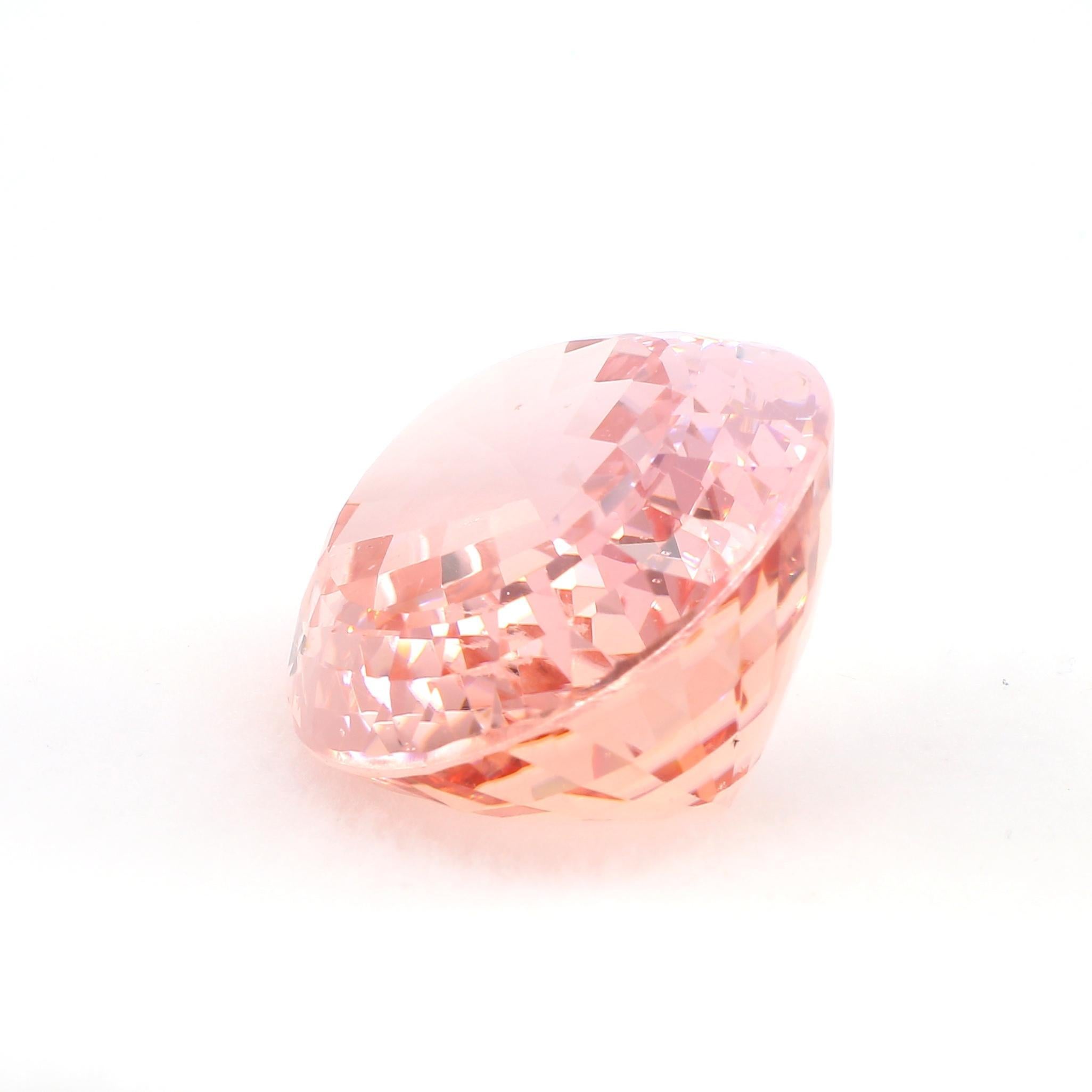 Collar Colgante Biselado Ovalado de Morganita Rosa Naranja Certificado GIA de 176 Quilates en Nuevo estado para la venta en Miami, FL