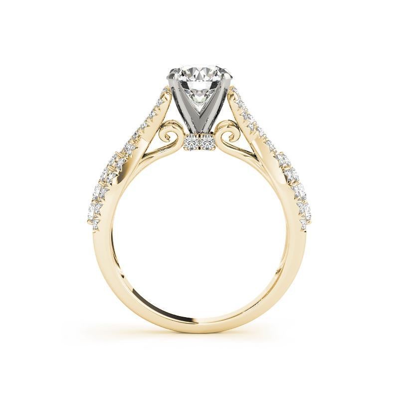 Taglio rotondo Anello con diamante rotondo certificato GIA da 1,76 carati, a forma di vite intrecciata e con più file di diamanti in vendita