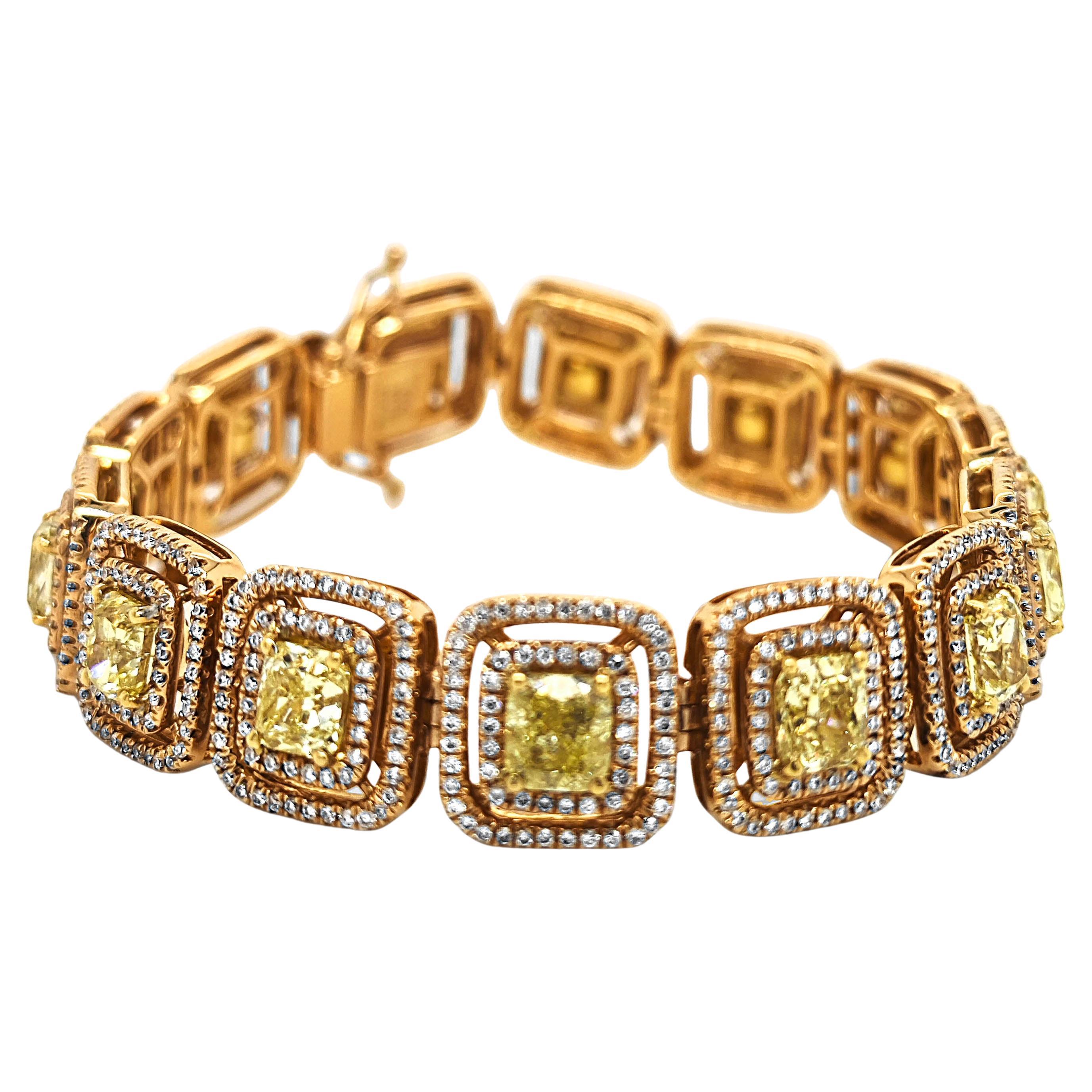 GIA-zertifiziertes 17,6 Karat Fancy-Diamant-Armband aus Roségold