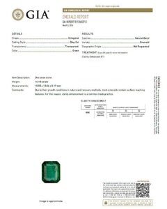 GIA Certified 17.60 Carat Natural Green Emerald Diamonds Ring 18 Karat "F1"