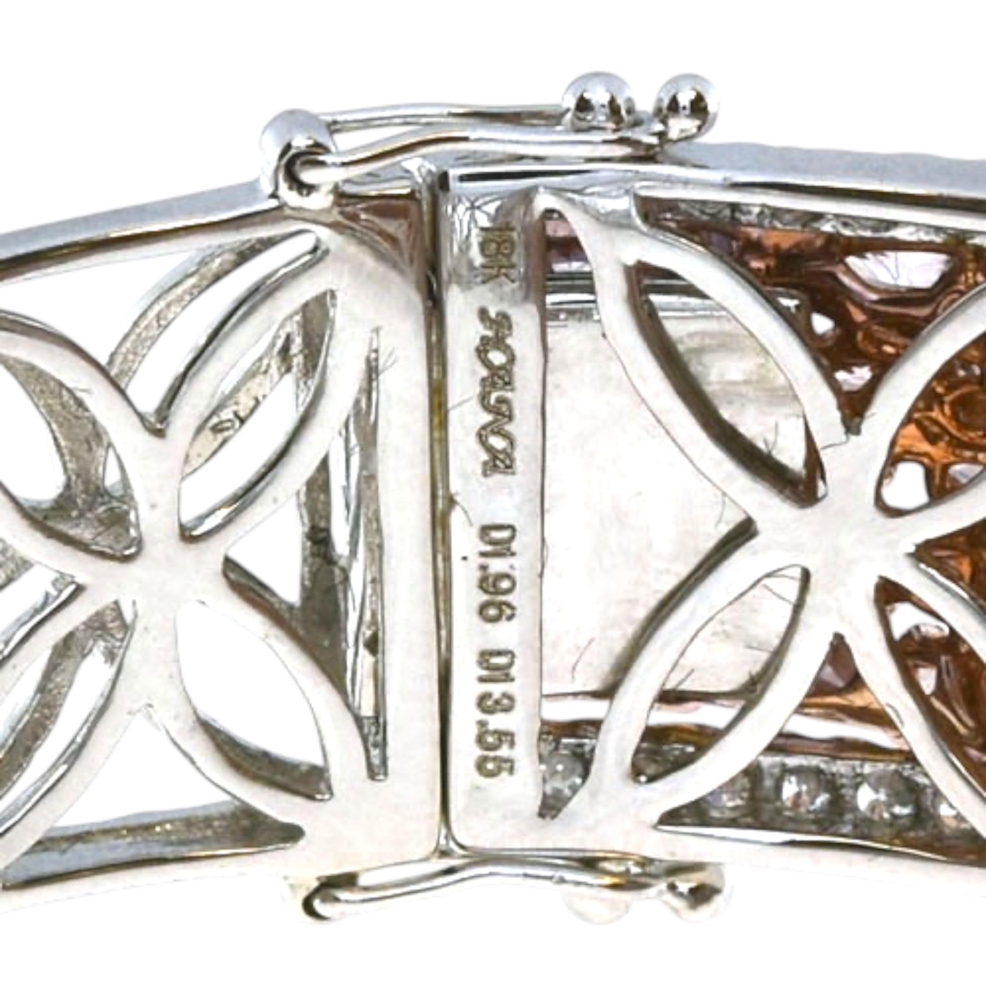 Taglio misto Bracciale in oro bianco con diamanti fantasia certificati GIA da 17,7 carati in vendita