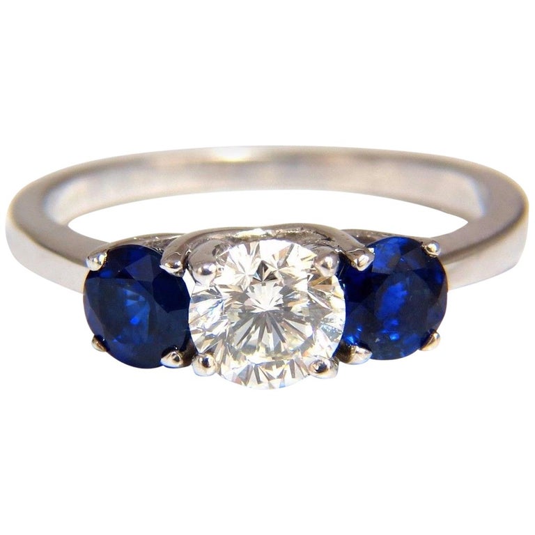 GIA Certified 1.77 Carat Natural Sapphires Diamond Ring 14 Karat ...