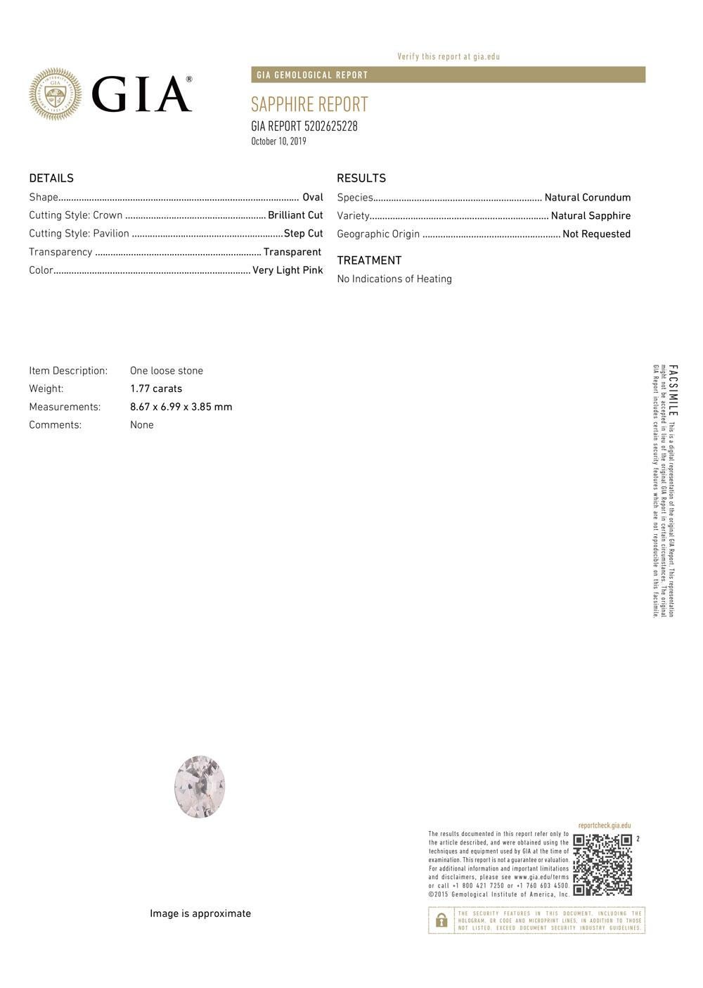 GIA zertifiziert 1,77 Karat Oval Pink Ungeheizt Saphir & Hidden Halo Diamond Ring im Angebot 2