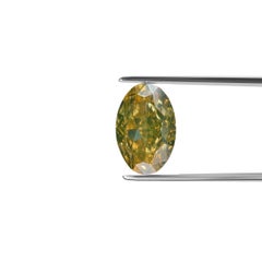 GIA Certified 1.76ct Fancy Brownish Yellow Si1 Oval Brilliant Natural Diamond