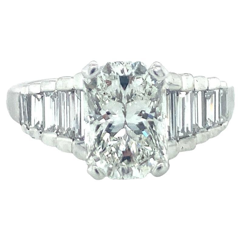 GIA Certified 1.79 Carat Diamond Platinum Engagement Ring For Sale