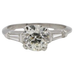 Vintage GIA Certified 1.79 Carat L VS2 Old European Cut Natural Diamond Engagement Ring 