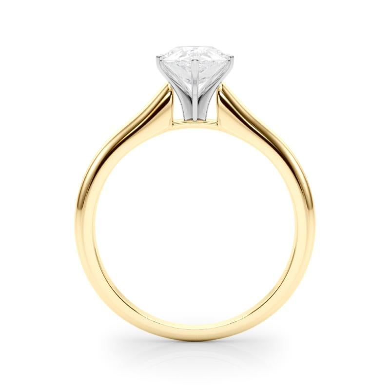 Anillo de diamantes solitario clásico con banda fina de pera de 1,7 ct certificado por GIA en Nuevo estado para la venta en New York, NY