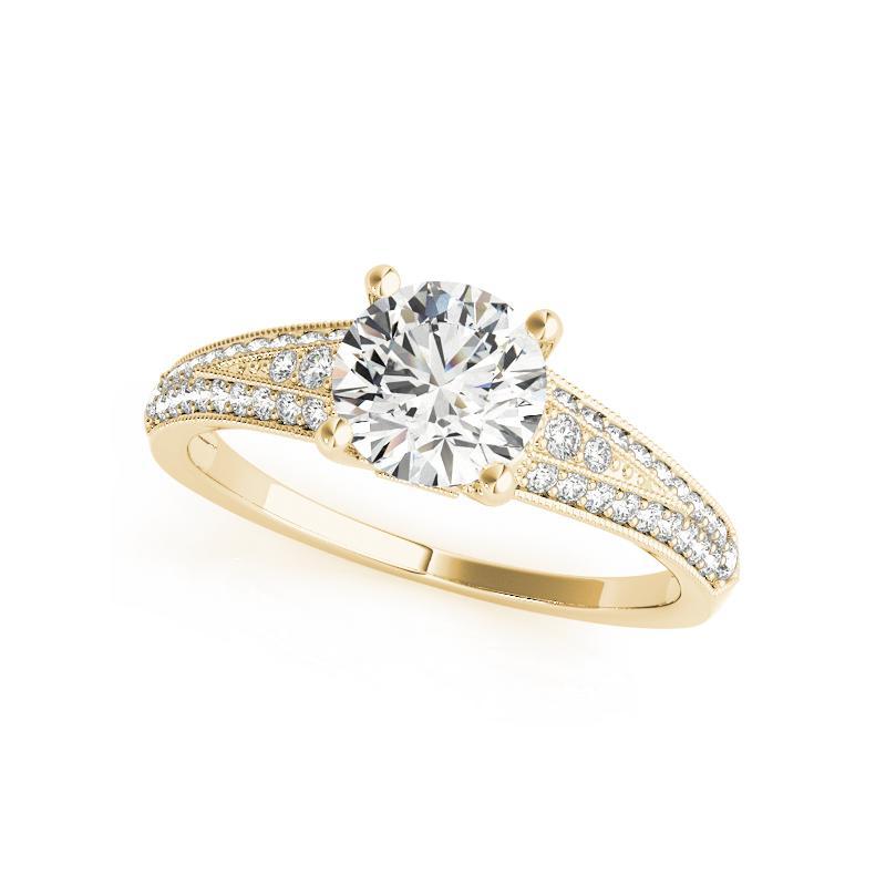 Taglio rotondo GIA Certified 1.7ct Round Solitaire & Multi-Row Heart Diamond Ring in vendita